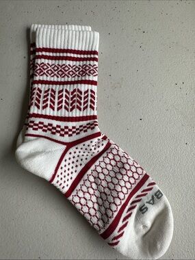 Men's Bombas White & Red Patterned Crew Socks 421